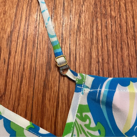 Lilly Pulitzer Dusk Racerback Resort White Crystal Coast silk top size XS - Picture 8 of 13
